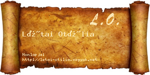Létai Otília névjegykártya