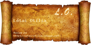 Létai Otília névjegykártya